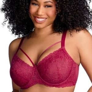 Elegant Lace Bra in Rich Burgundy
